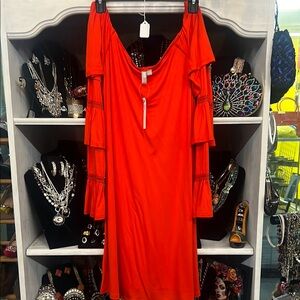 Elegant Red Off-Shoulder Dress